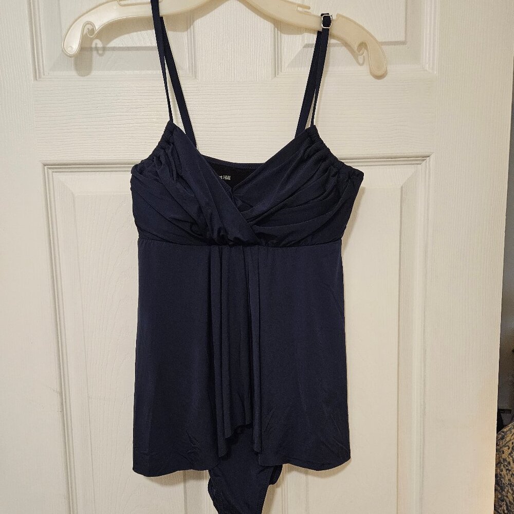 Garnet Hill Navy Blue Tankini Swimsuit 6